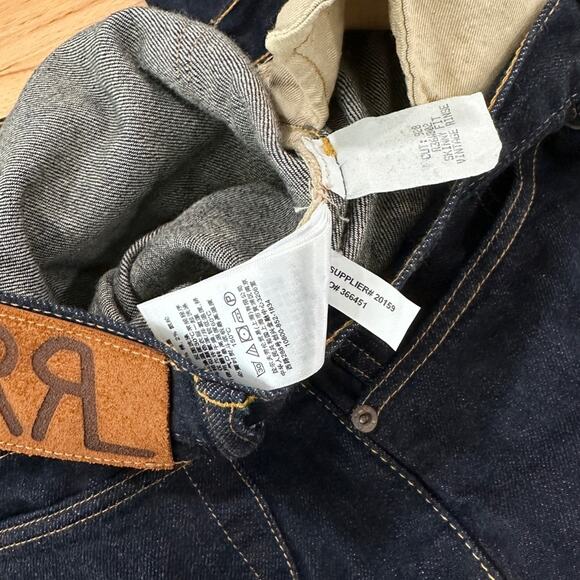 Ralph Lauren Double RL Stretch Skinny Fit Shuttle Woven Selvedge Denim Jean 30 - Picture 8 of 9